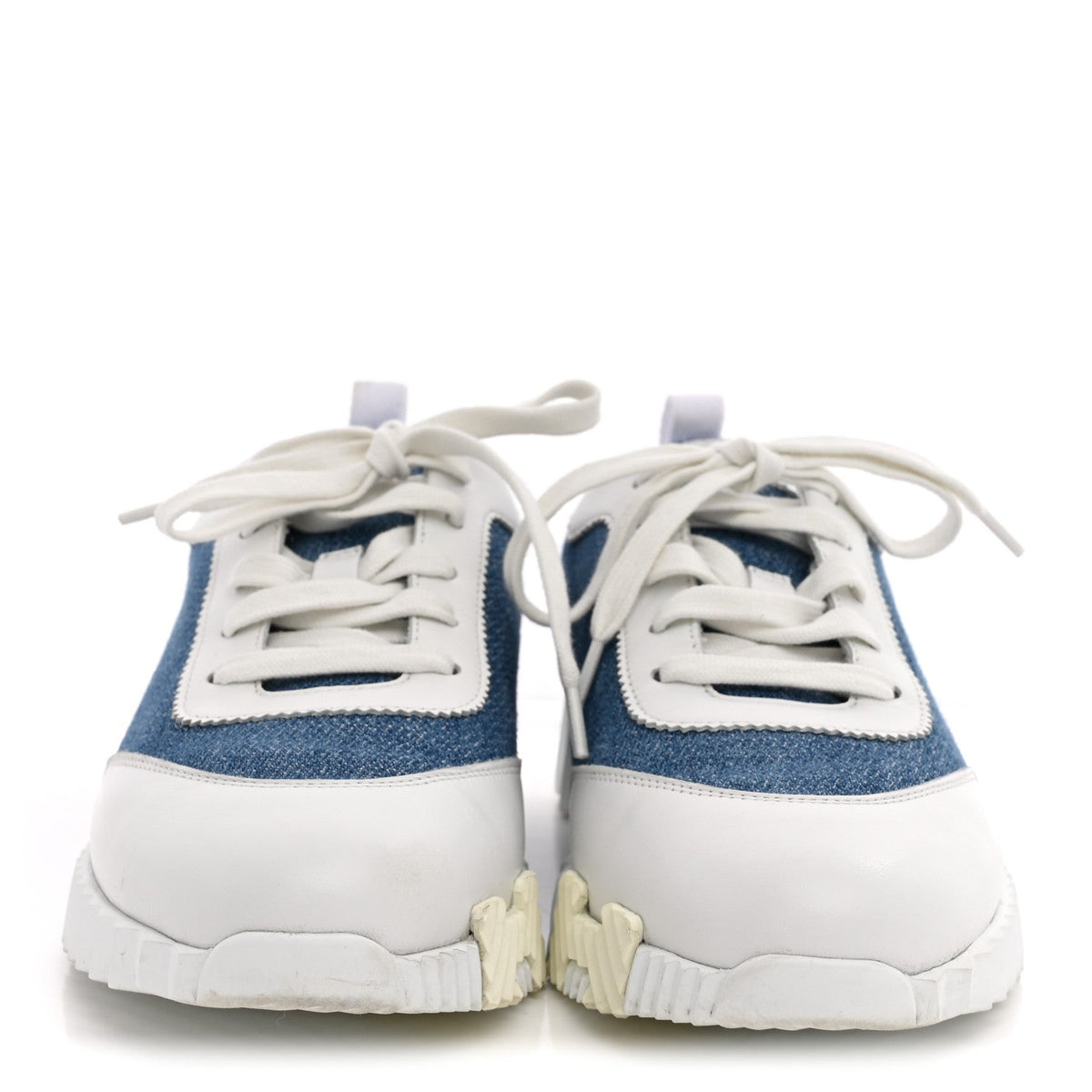Denim Suede Goatskin Bouncing Sneakers 37.5 Bleu Clair White wholesalehk.shop