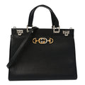 Grainy Calfskin Medium Zumi Top Handle Bag Black wholesalehk.shop