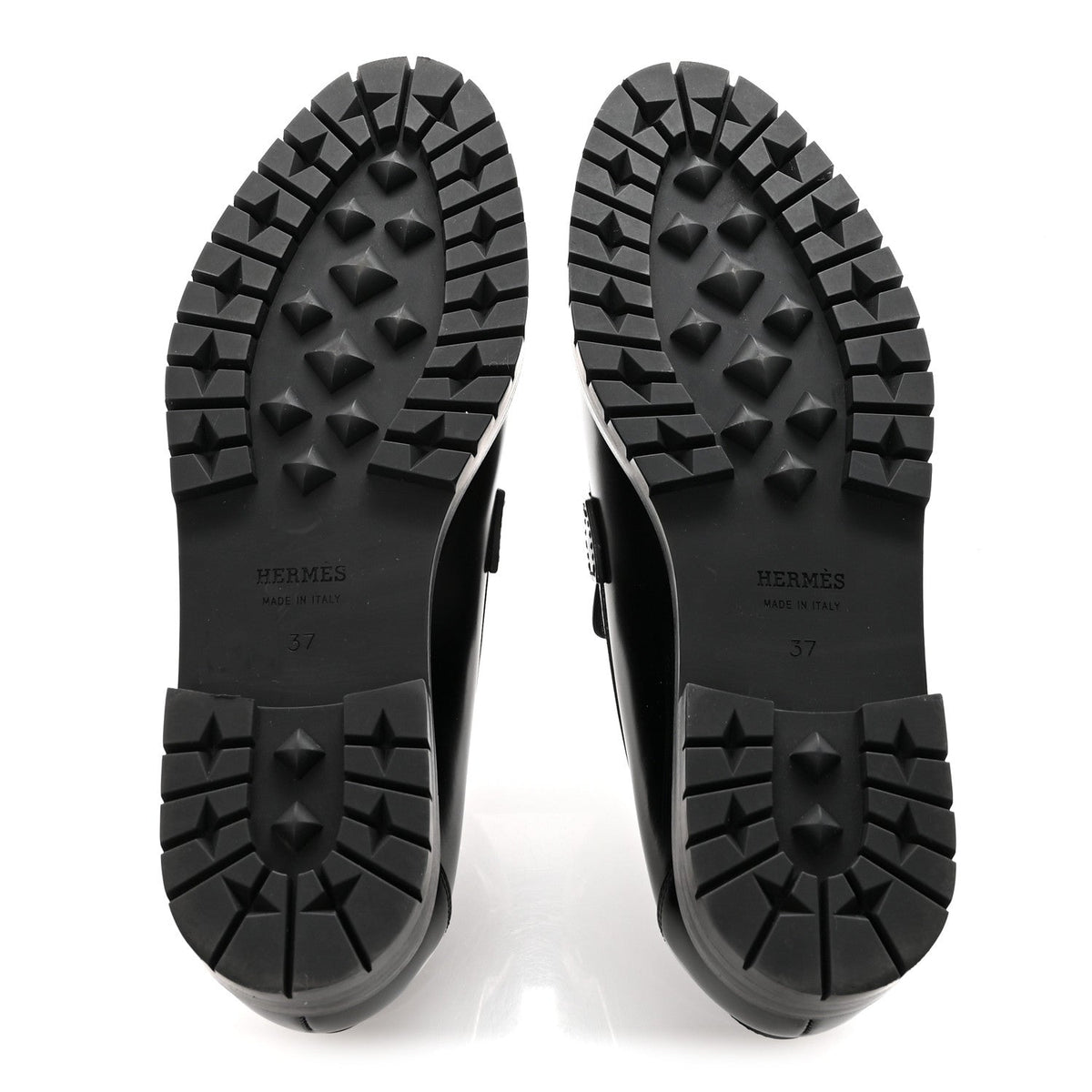 Glazed Calfskin Womens Faubourg Loafers 37 Black wholesalehk.shop