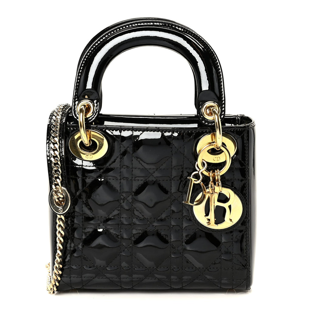 Patent Cannage Mini Lady Dior Black wholesalehk.shop