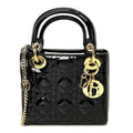 Patent Cannage Mini Lady Dior Black wholesalehk.shop