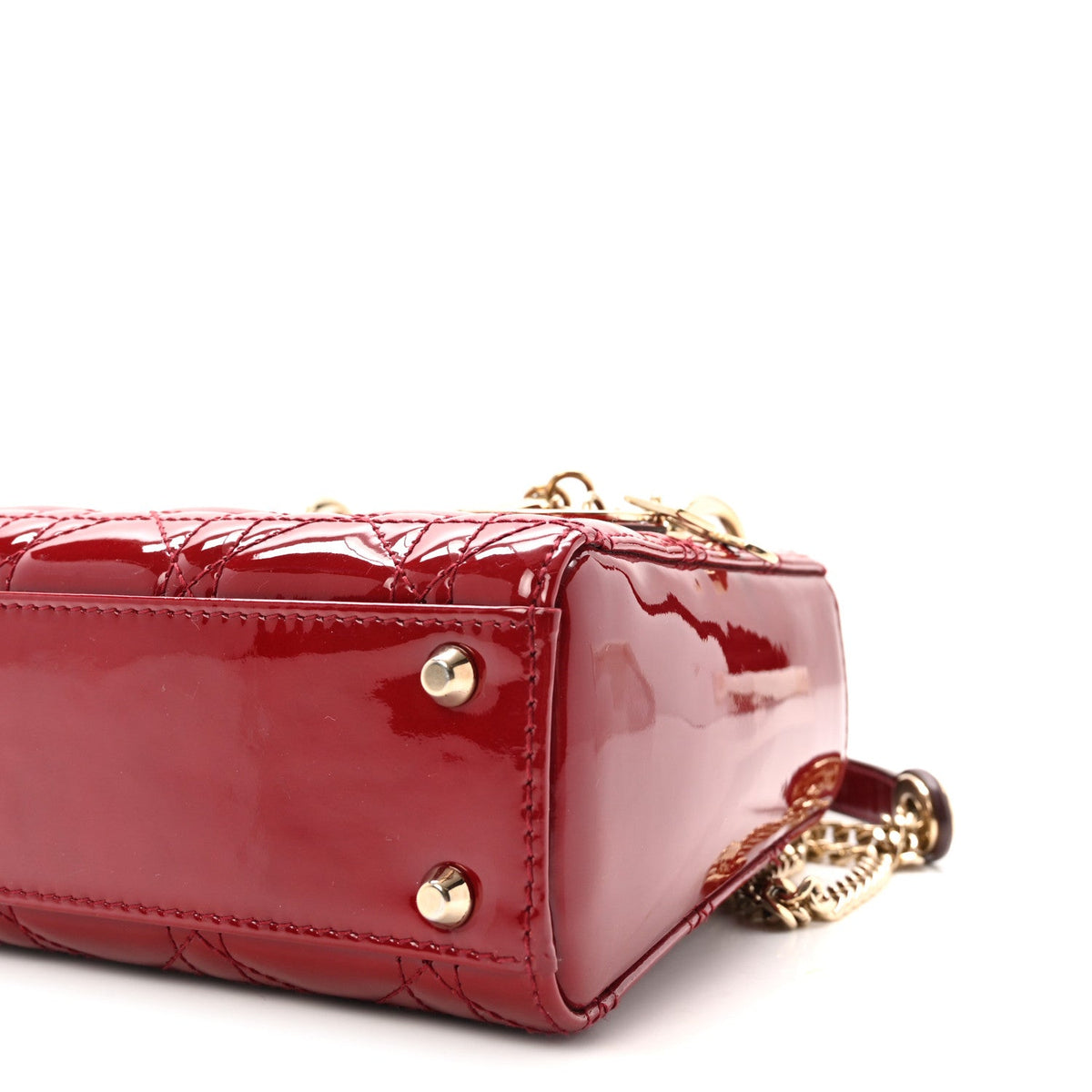 Patent Cannage Mini Lady Dior Red wholesalehk.shop