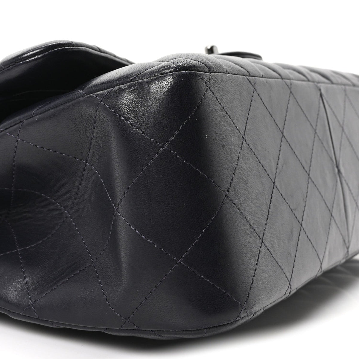 Lambskin Quilted Jumbo Double Flap Navy wholesalehk.shop