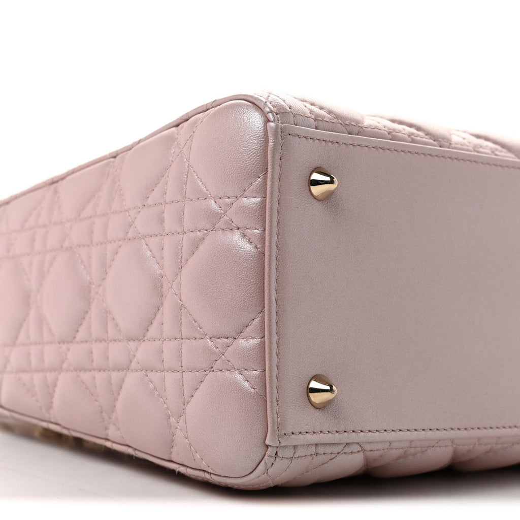 Pearly Lambskin Cannage Medium Lady Dior Lotus wholesalehk.shop