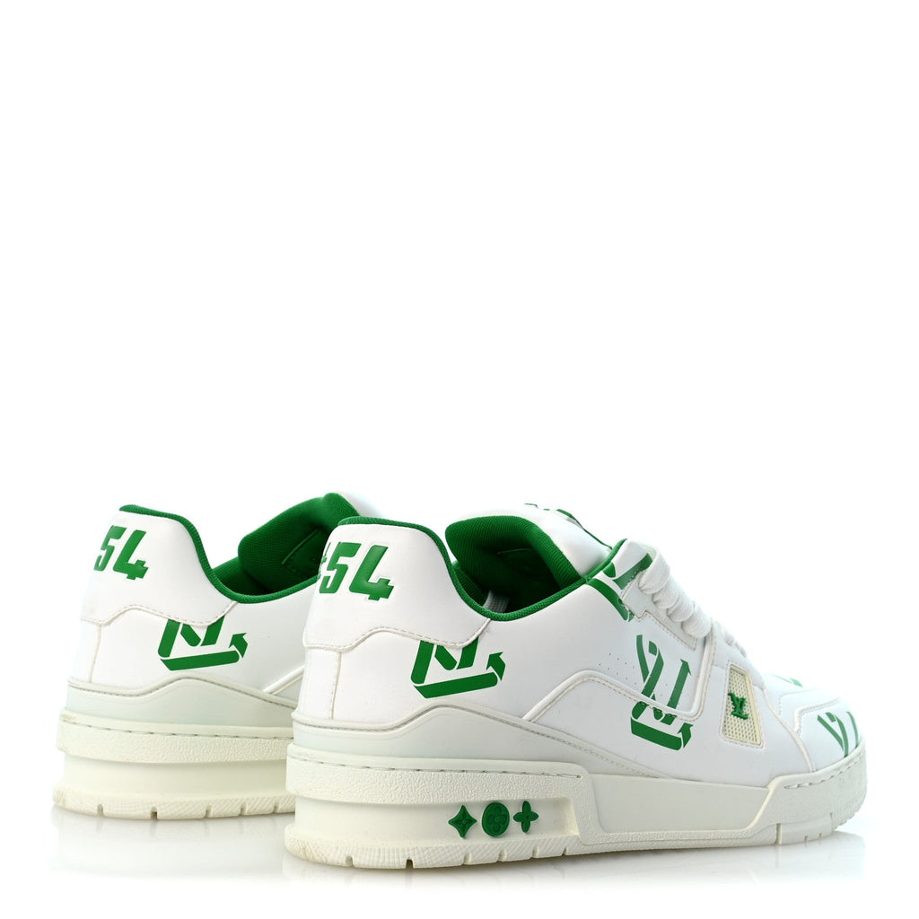 Mens LV Trainer Upcycling Sneakers 8.5 White Green £¨ Direct shipment via from wholesalehk.shop