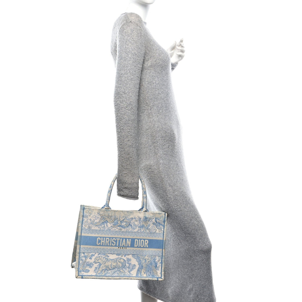 Canvas Embroidered Medium Dioriviera Toile De Jouy Book Tote Light Blue £¨ Direct shipment via from wholesalehk.shop