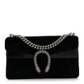 Velvet Skipper Crystal GG Monogram Small Dionysus Shoulder Bag Black Black Diamond wholesalehk.shop