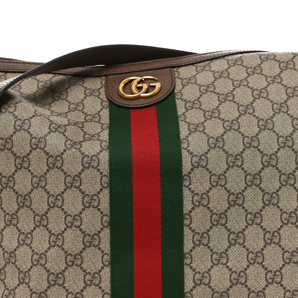 GG Supreme Monogram Web Ophidia Half Moon Hobo Brown wholesalehk.shop