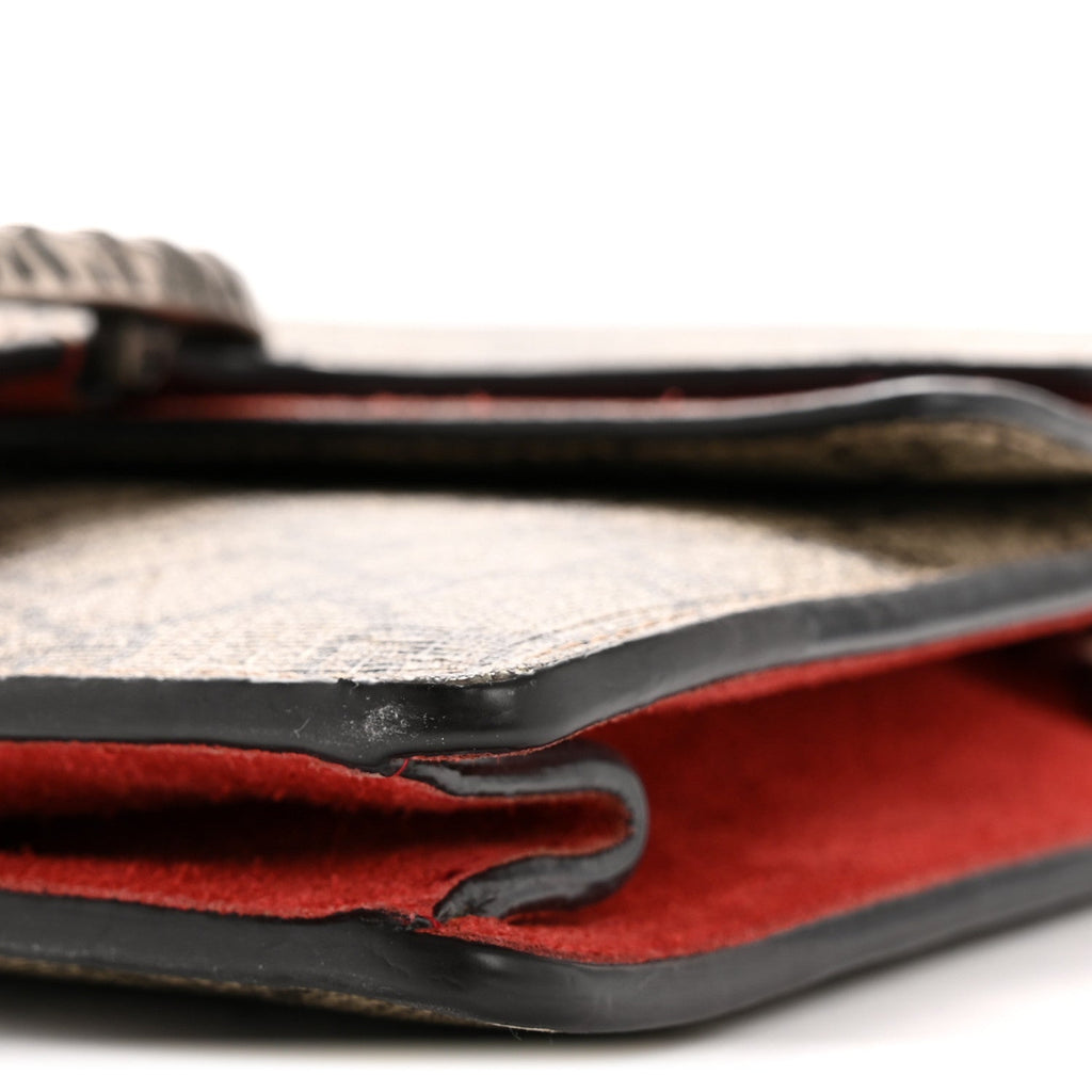 GG Supreme Monogram Suede Mini Dionysus Shoulder Bag Beige Ebony Vulcanic Red wholesalehk.shop