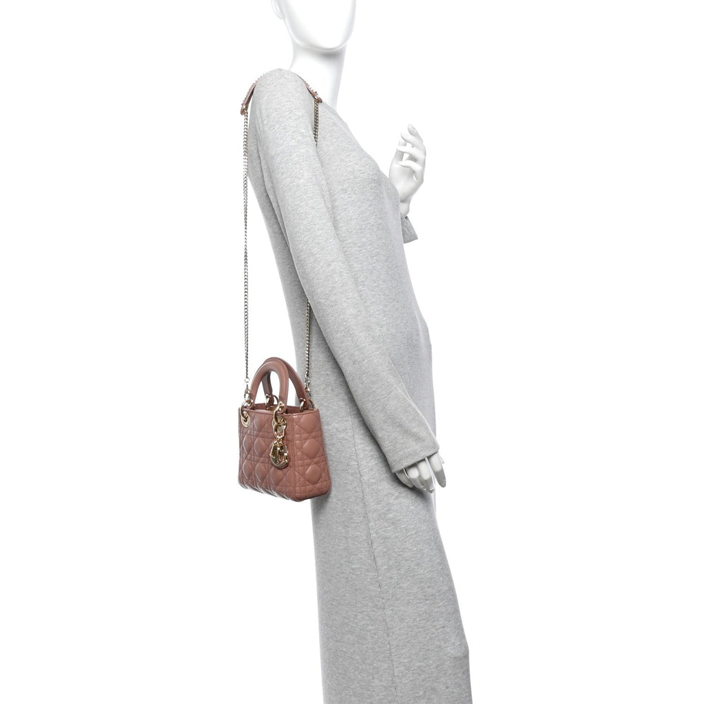 Lambskin Cannage Mini Lady Dior Fard wholesalehk.shop