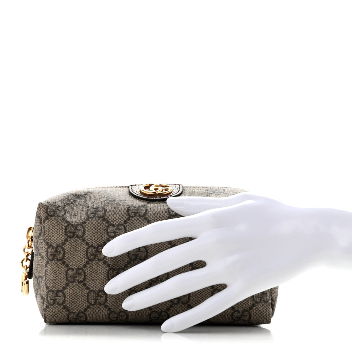 Soft GG Supreme Monogram Calfskin Medium Ophidia Cosmetic Case Beige Ebony New Acero wholesalehk.shop