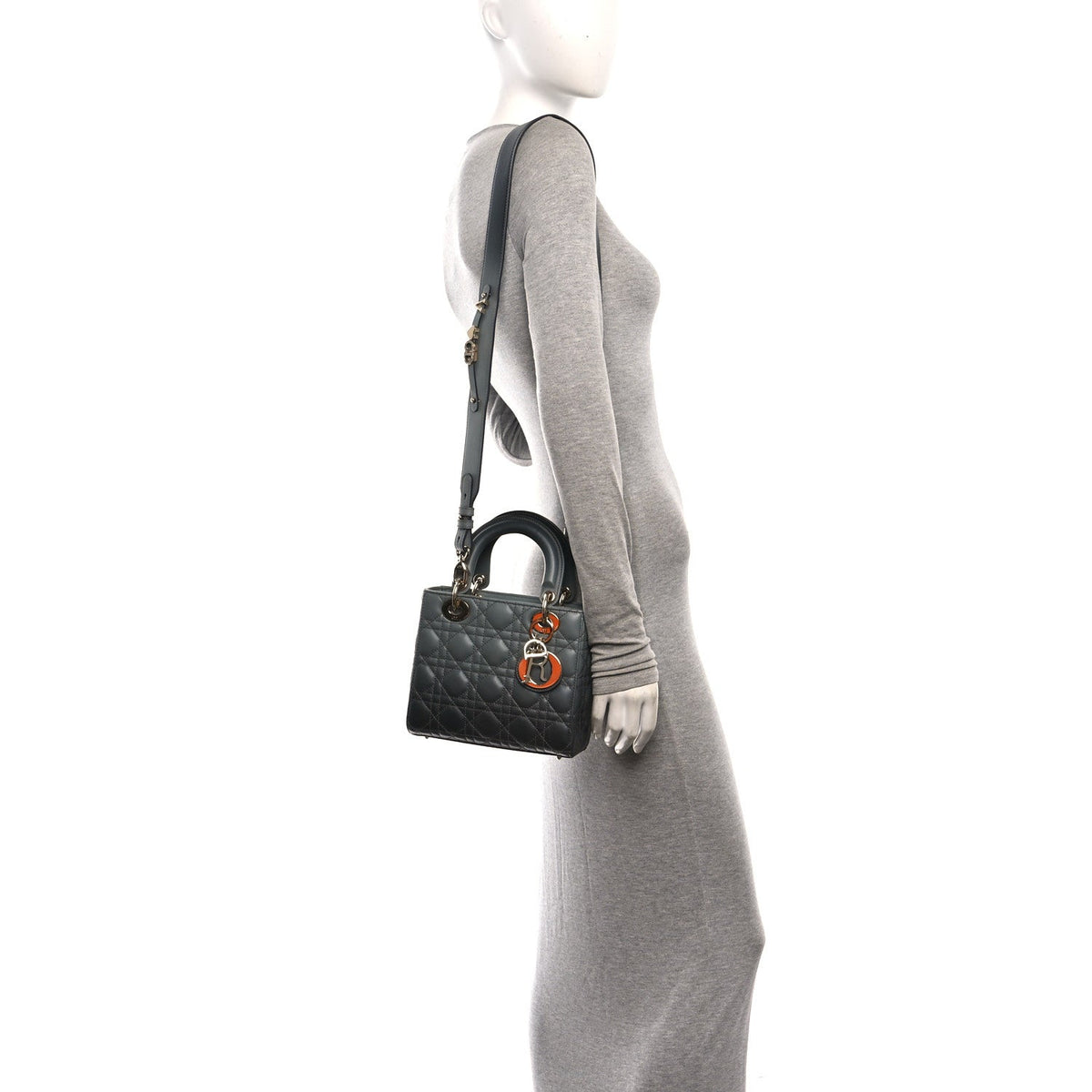 Lambskin Cannage Gradient Small My ABCDior Lady Dior Grey wholesalehk.shop