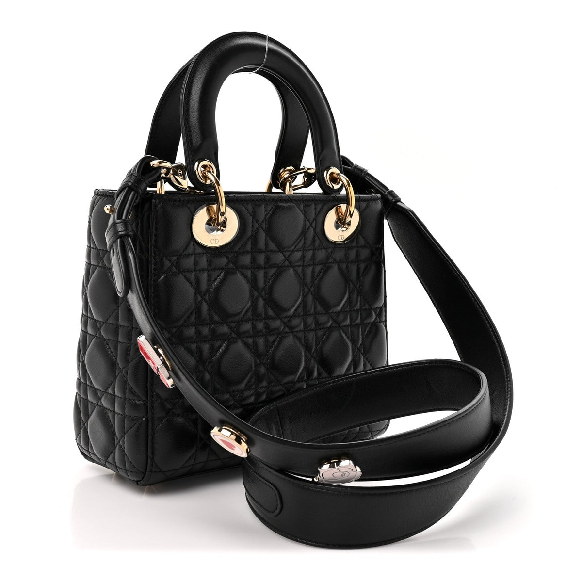 Lambskin Cannage Small Lucky Badges My Lady Dior Black wholesalehk.shop