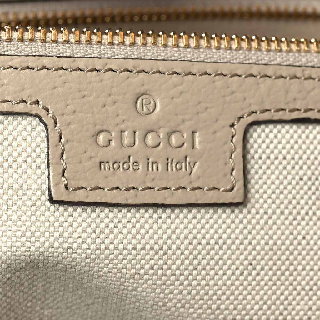 GG Supreme Monogram Textured Dollar Calfskin Web Medium Ophidia Shopping Tote Beige Mystic White Oatmeal wholesalehk.shop
