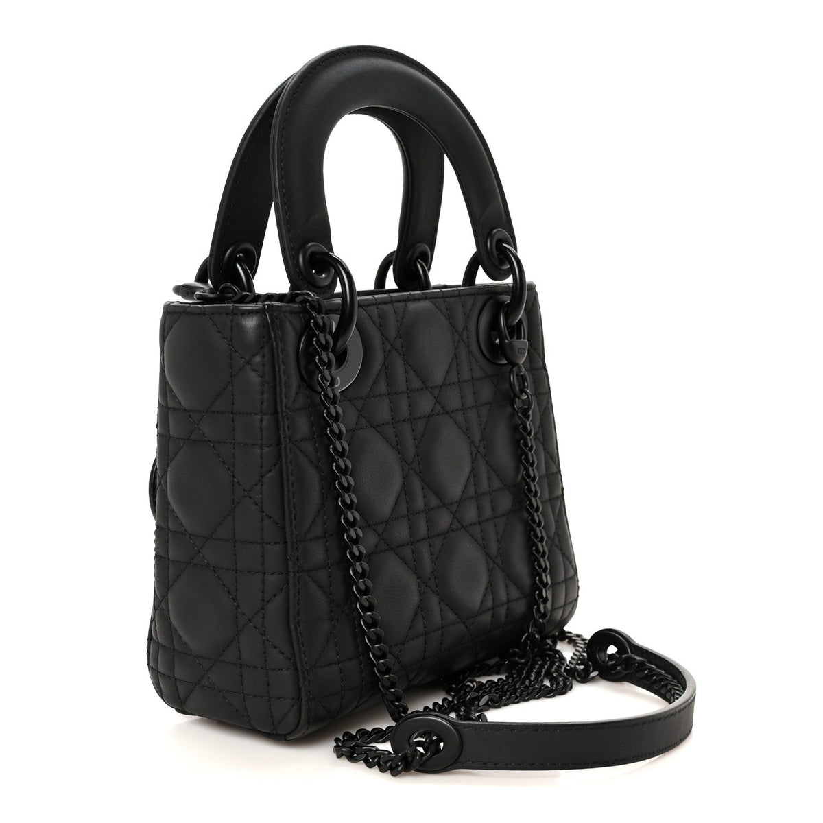 Ultra Matte Calfskin Cannage Mini Lady Dior Black wholesalehk.shop