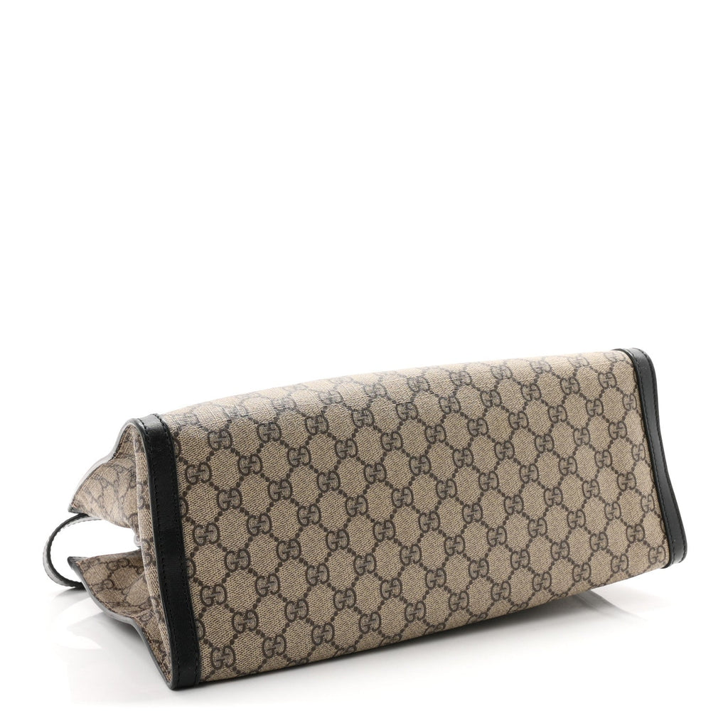 GG Supreme Monogram Medium Padlock Tote Black wholesalehk.shop