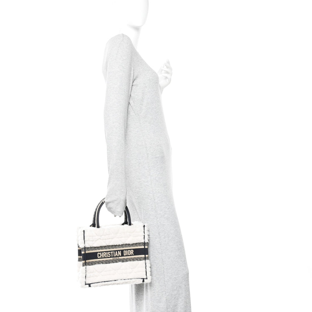 Shearling Cannage Small Book Tote Ecru Blue £¨ Direct shipment via from wholesalehk.shop