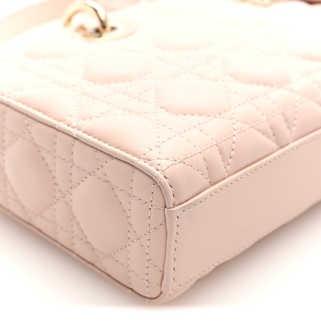 Lambskin Cannage Medium Lady D-Joy Powder Pink wholesalehk.shop