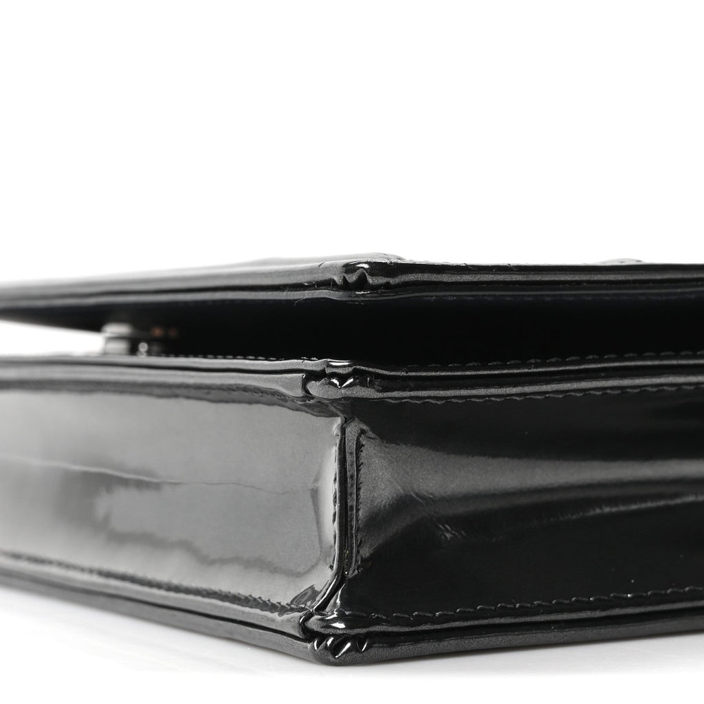 Metallic Patent Micro-Cannage Diorama Wallet on Chain Pouch Onyx Black ¡§ Direct shipment via from wholesalehk.shop