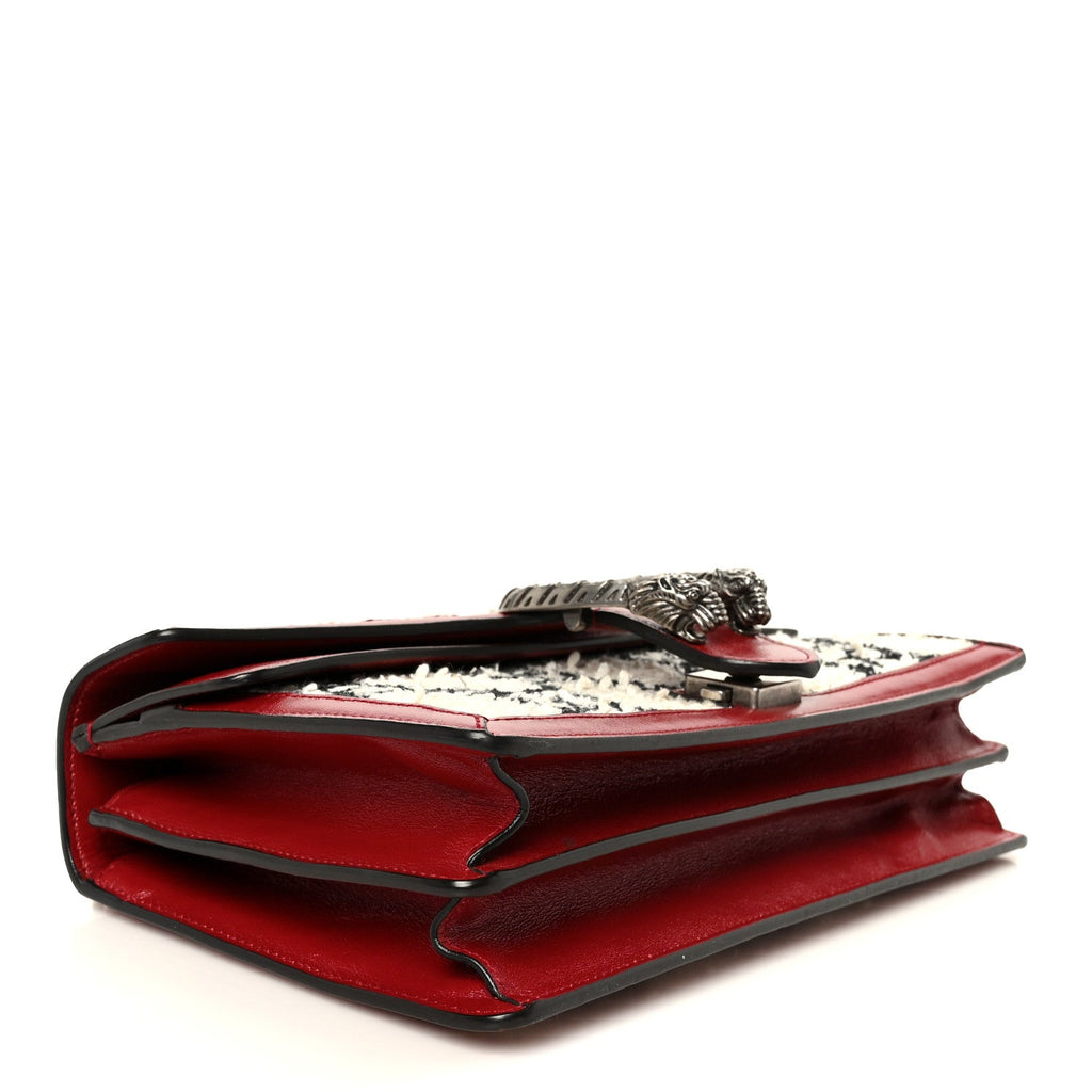 Tweed GG Monogram Small Dionysus Shoulder Bag White Black Romantic Cherry wholesalehk.shop