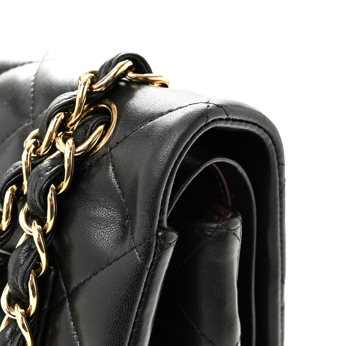 Lambskin Quilted Maxi Double Flap Black wholesalehk.shop