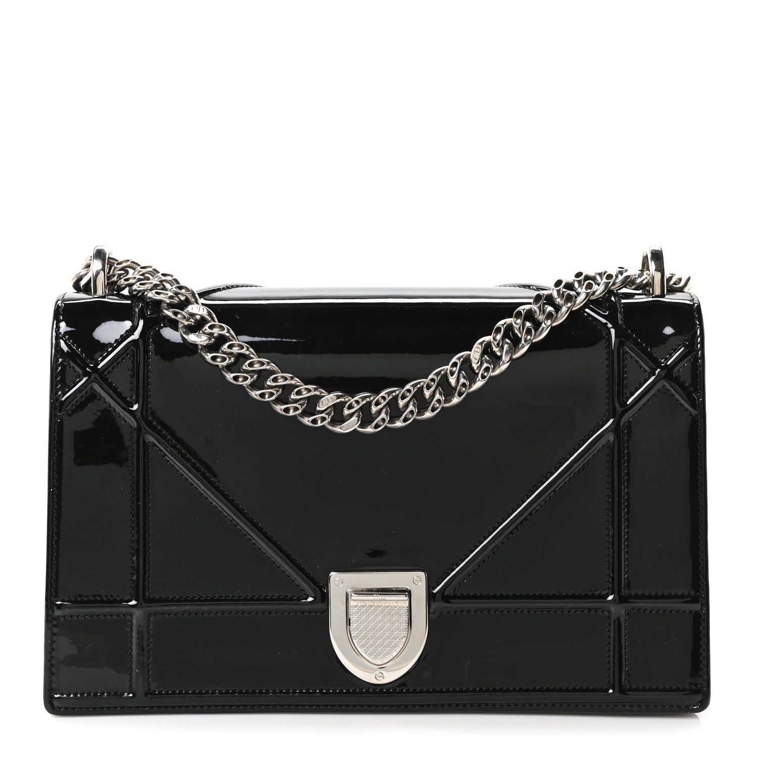 Patent Medium Diorama Flap Bag Black ¡§ Direct shipment via from wholesalehk.shop