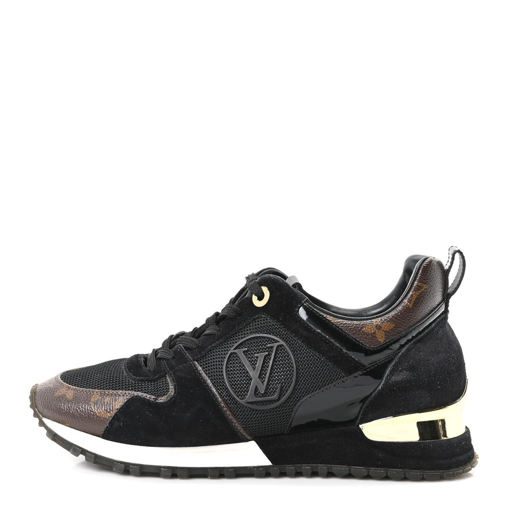 Suede Monogram Run Away Sneakers 36.5 Black £¨ Direct shipment via from wholesalehk.shop
