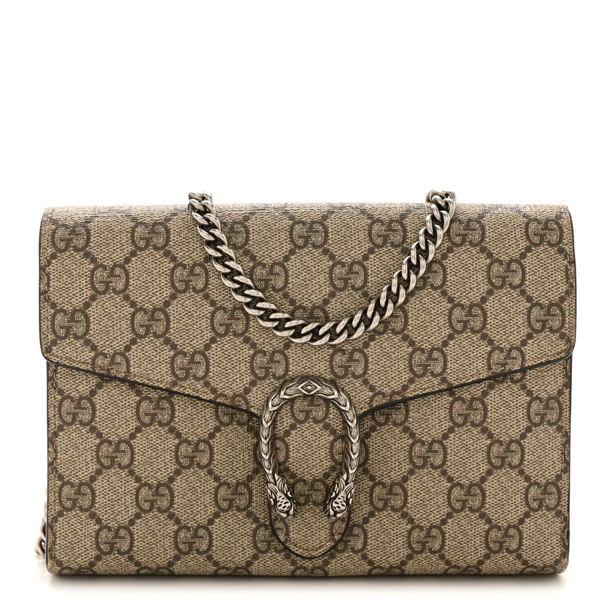 GG Supreme Monogram Mini Dionysus Chain Wallet Beige Vulcanic Red wholesalehk.shop