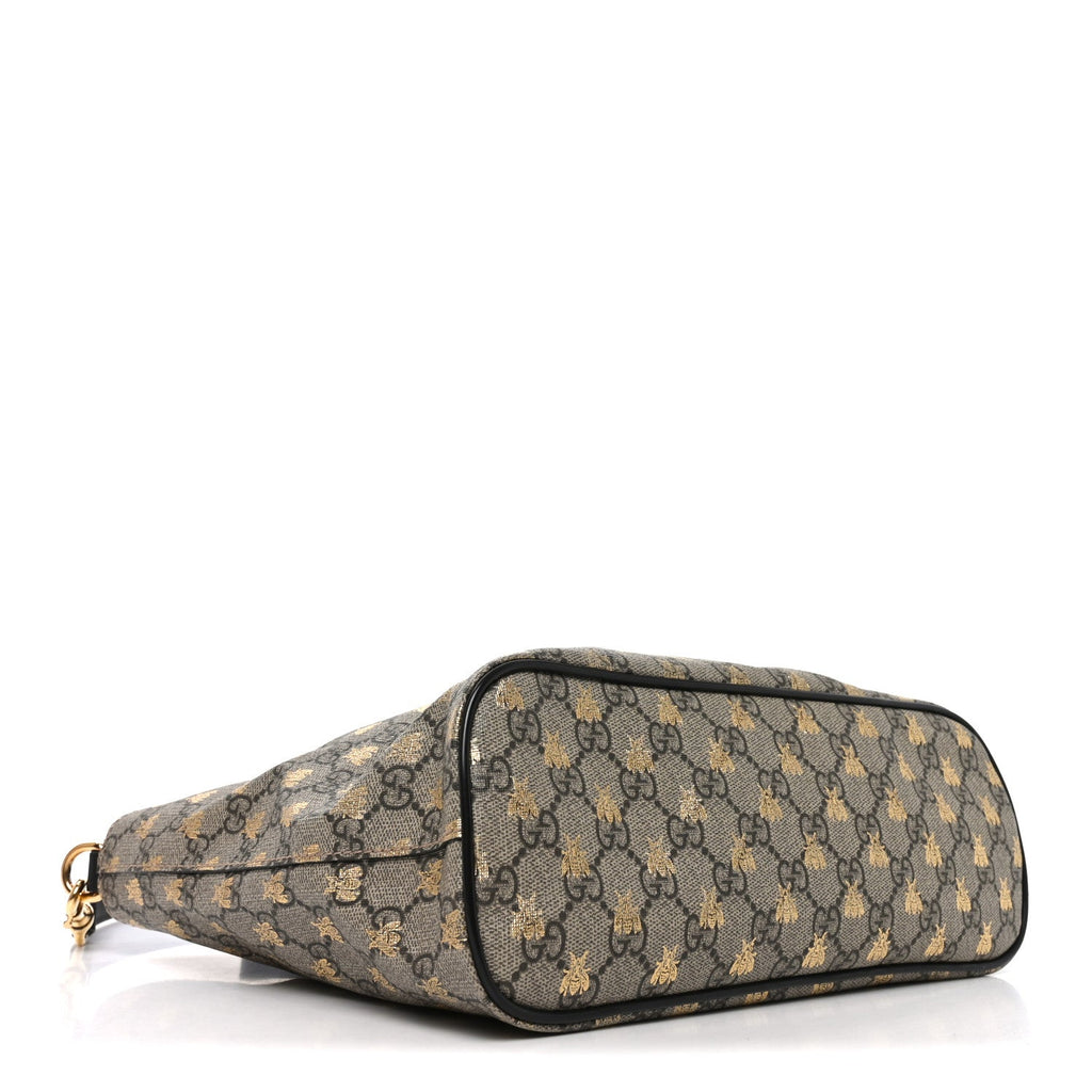 Soft GG Supreme Monogram Bees Small Crossbody Tote Beige Oro Black wholesalehk.shop