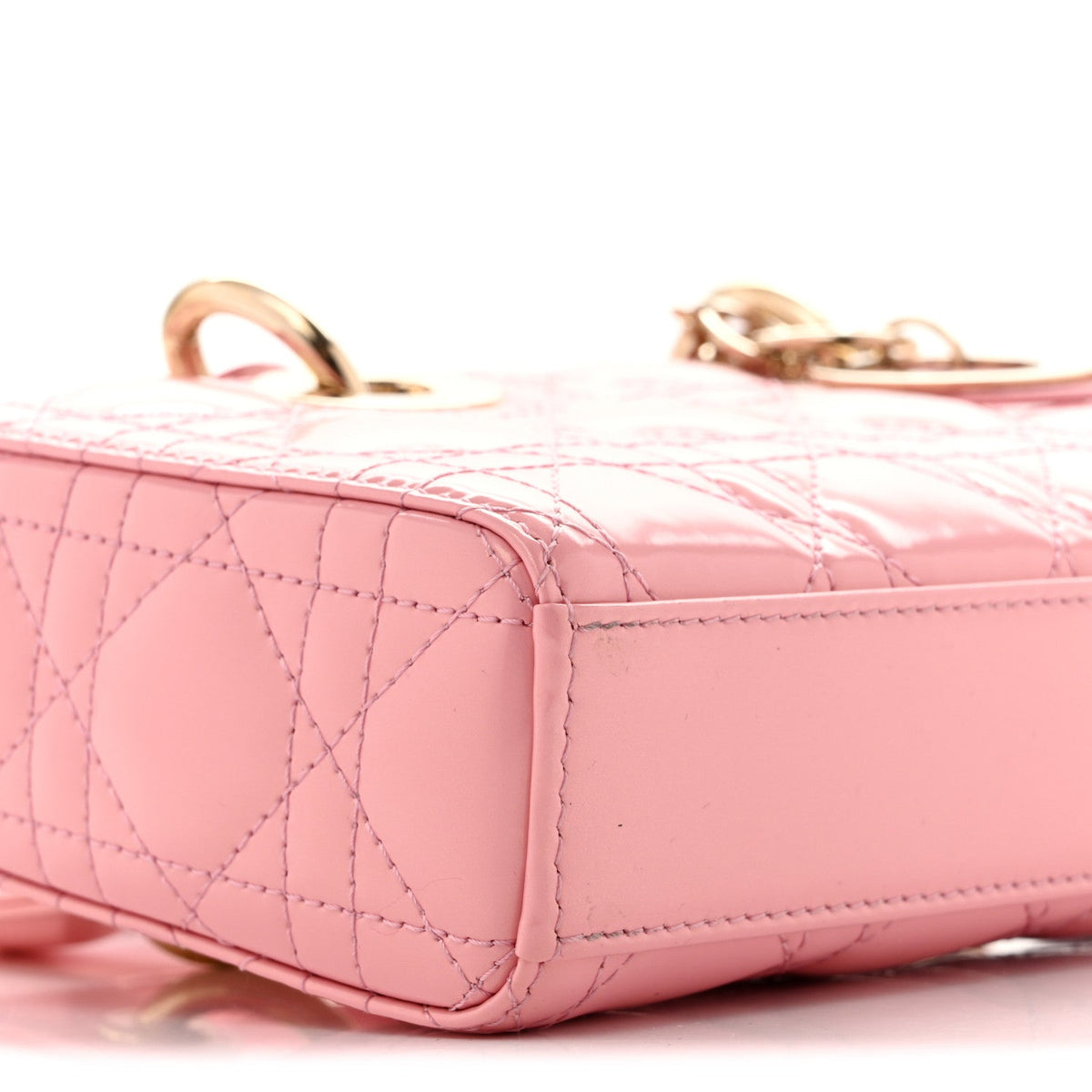 Metallic Lambskin Cannage Small Lady D-Joy Pink wholesalehk.shop