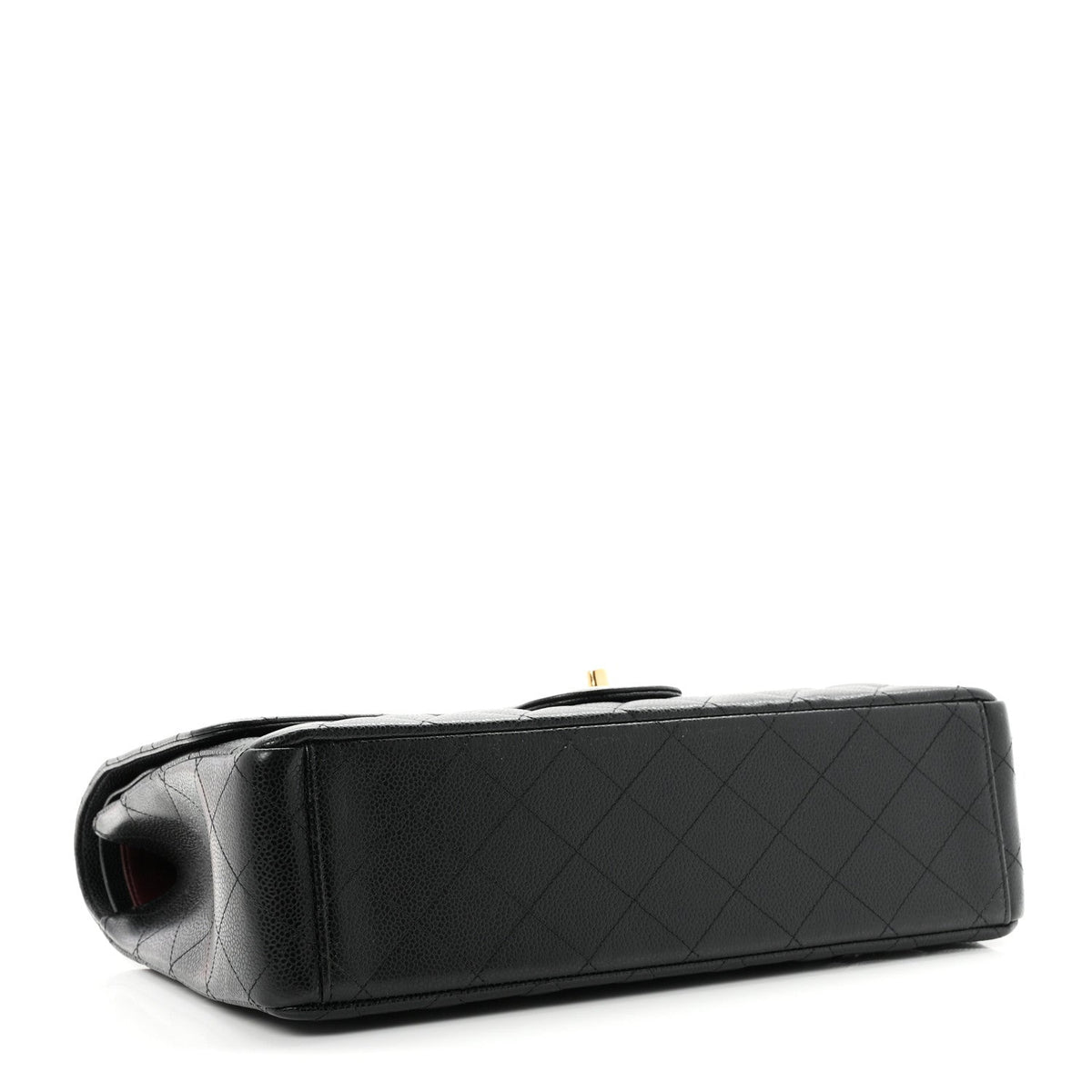 Caviar Quilted Maxi Double Flap Black wholesalehk.shop