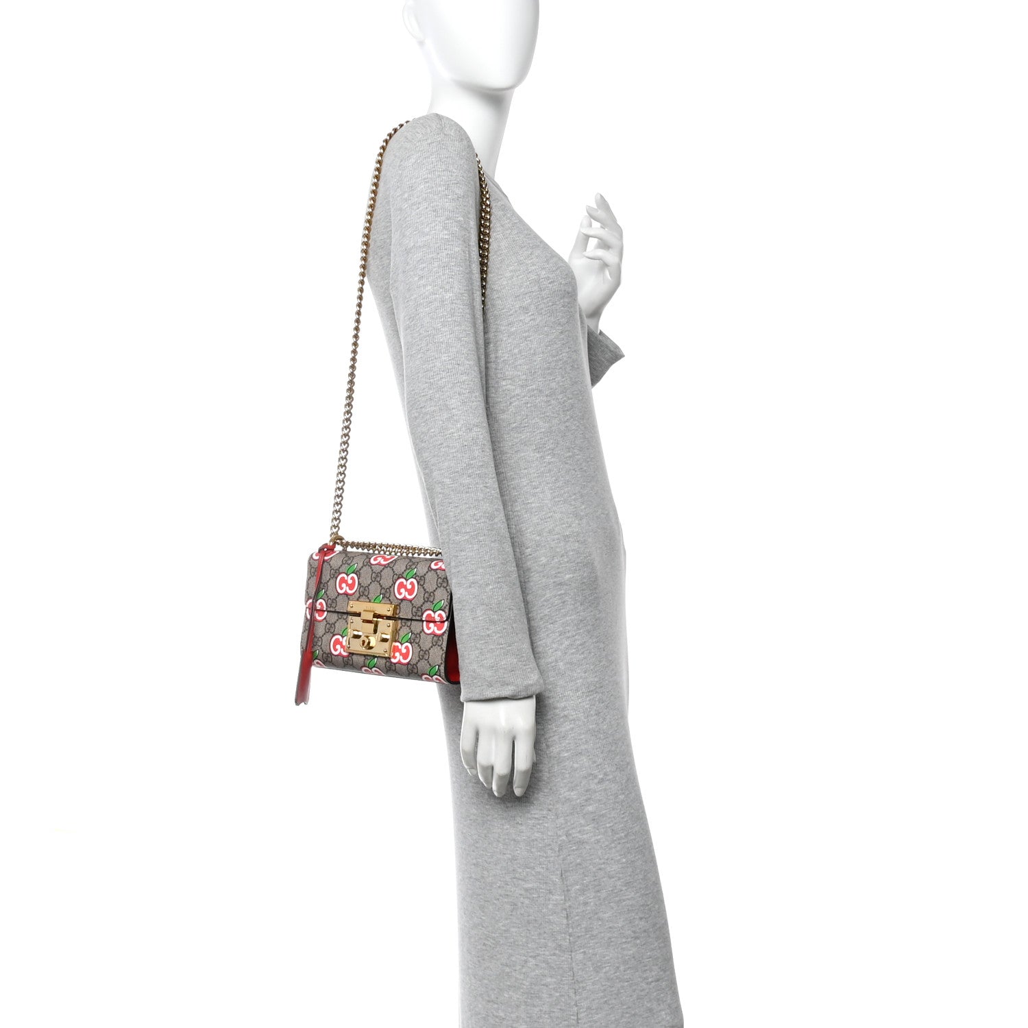 GG Supreme Monogram Apple Small Padlock Shoulder Bag Beige Multicolor Lobster Red £¨ Direct shipment via from wholesalehk.shop