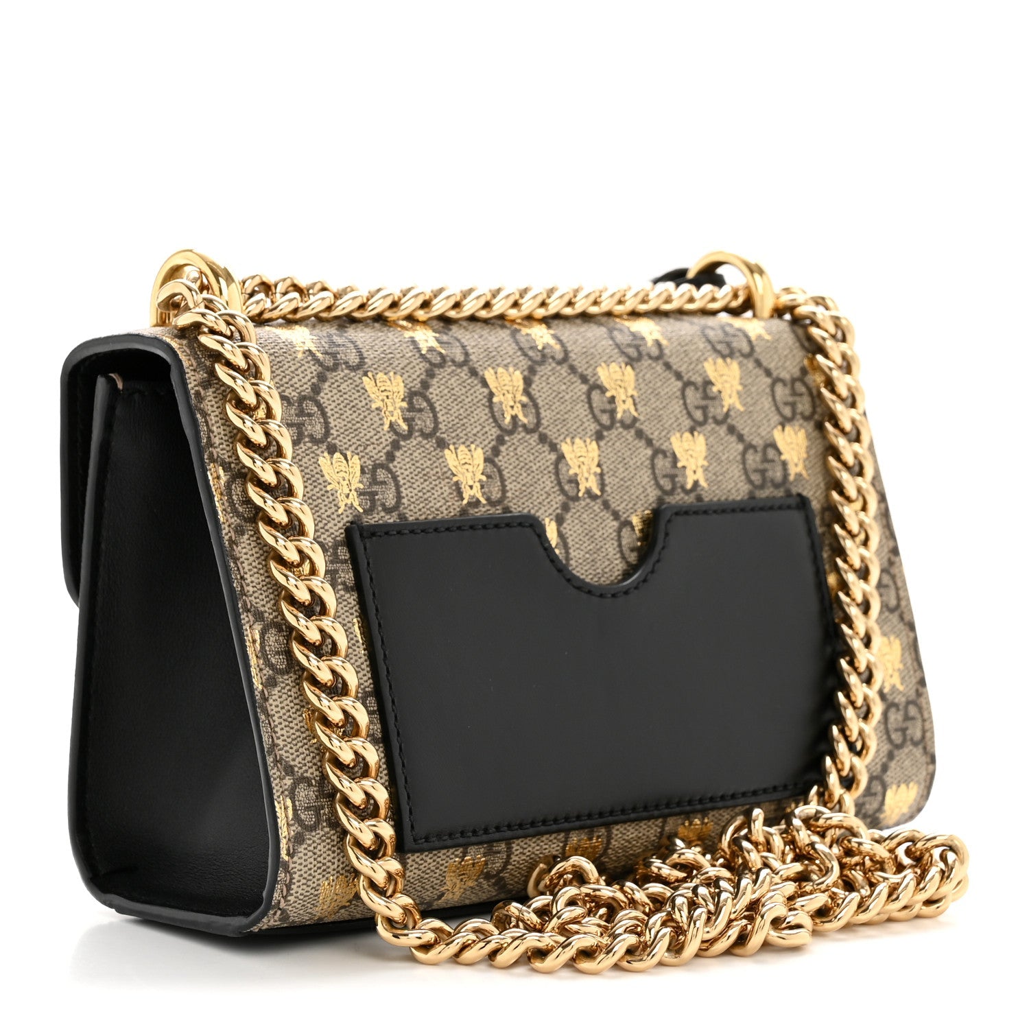 GG Supreme Monogram Bees Small Padlock Shoulder Bag Black £¨ Direct shipment via from wholesalehk.shop
