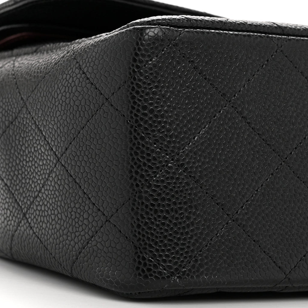 Caviar Quilted Jumbo Double Flap Black wholesalehk.shop