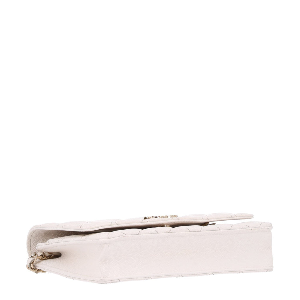 Caviar Quilted Wallet On Chain WOC White wholesalehk.shop
