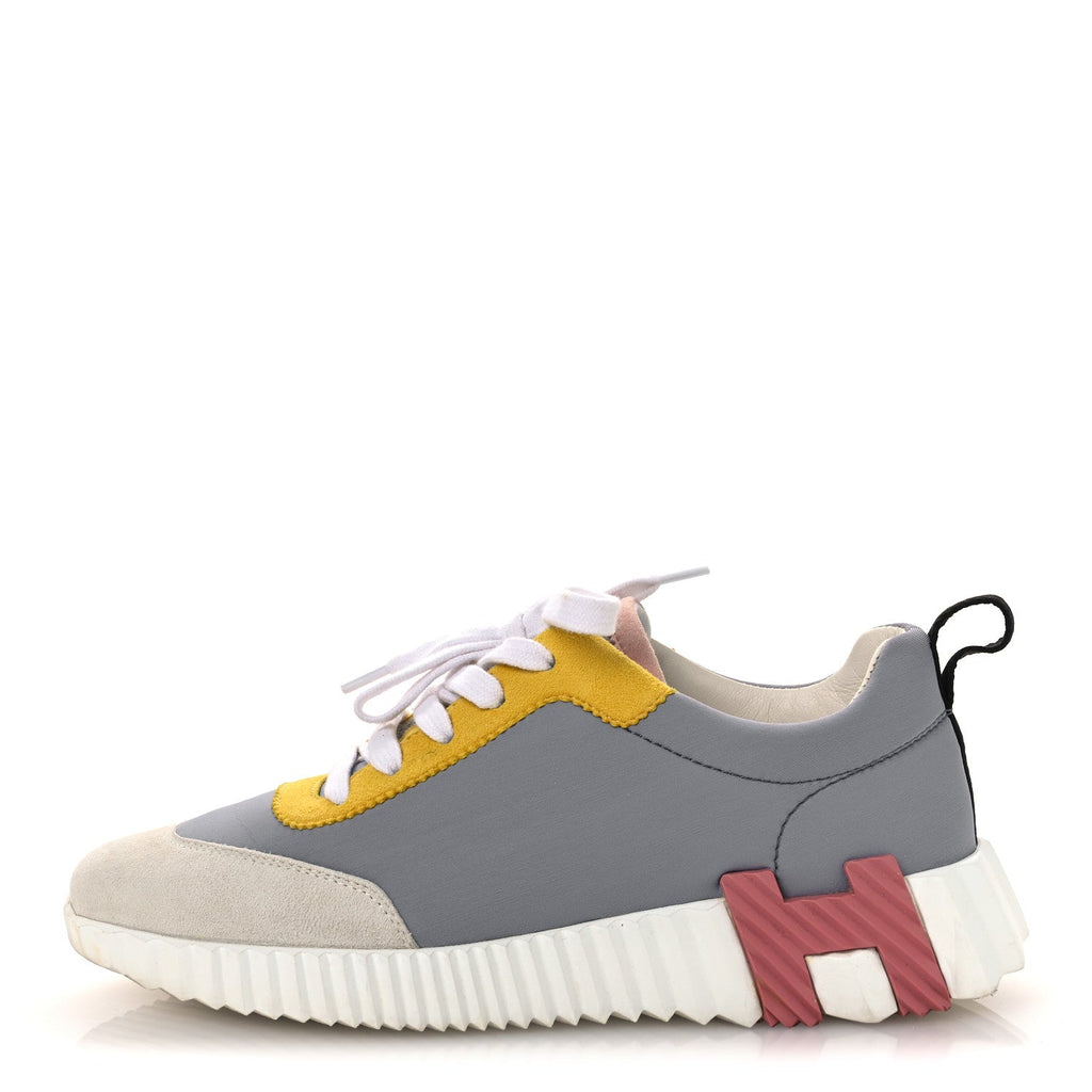 Technical Canvas Suede Goatskin Bouncing Sneakers 36 Gris Multicolor wholesalehk.shop