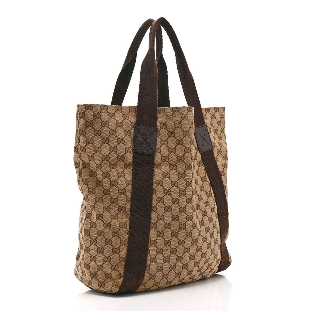 GG Monogram Medium Handle Vertical Tote Bag Dark Brown wholesalehk.shop
