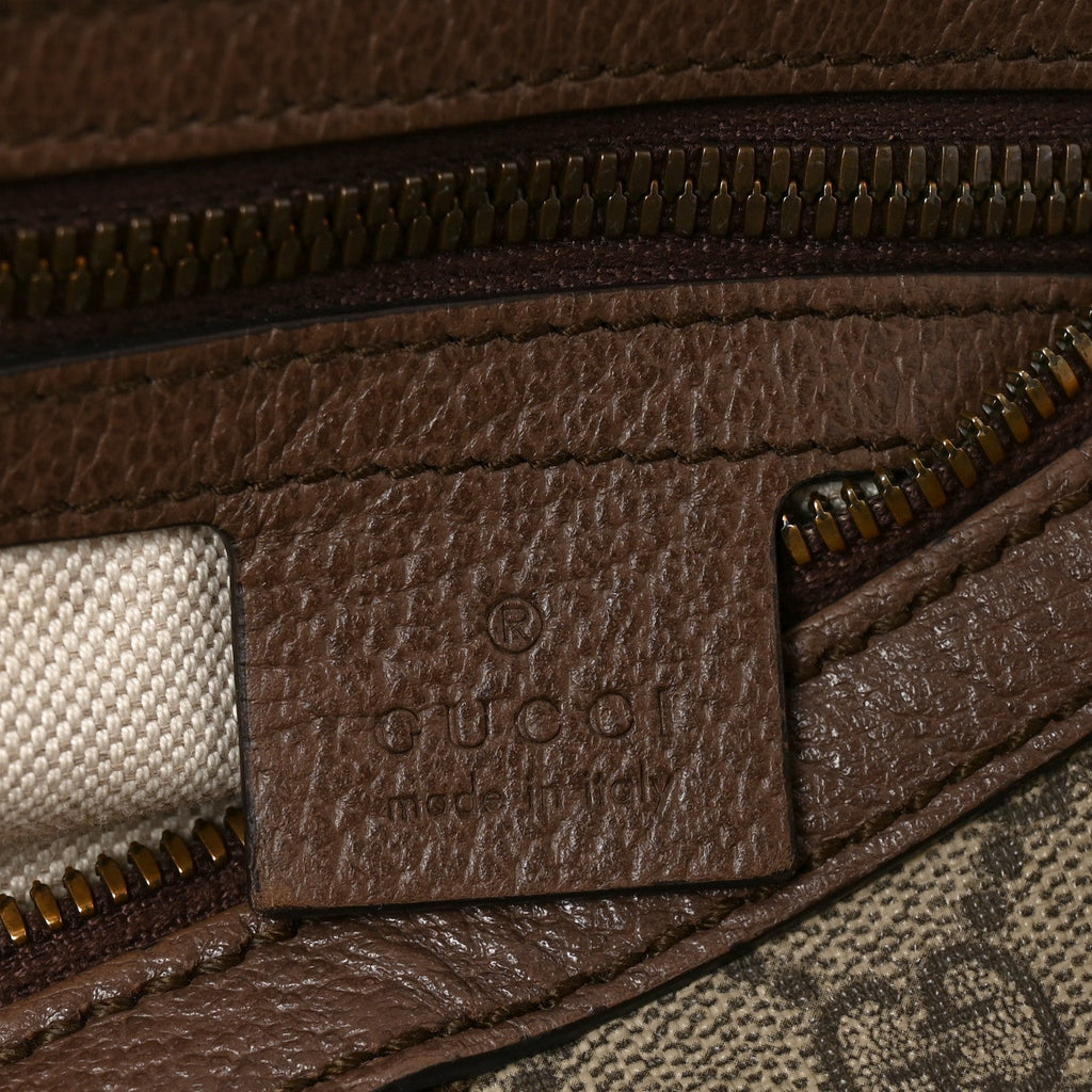 GG Supreme Monogram Web Ophidia Half Moon Hobo Brown wholesalehk.shop