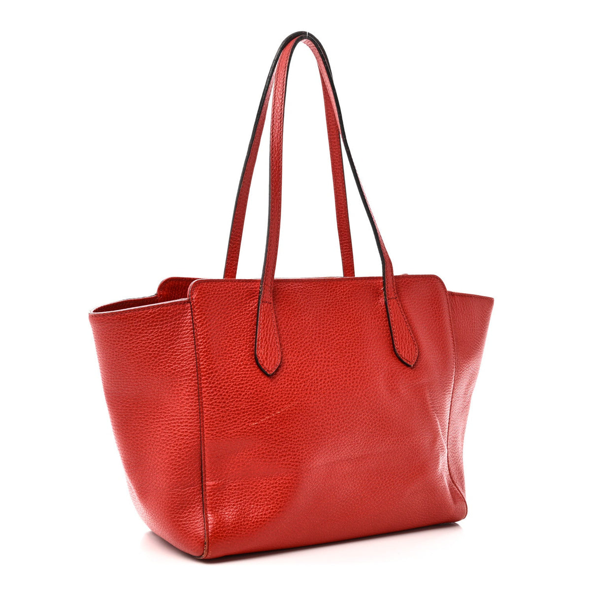 Dollar Calfskin Small Swing Tote Red wholesalehk.shop