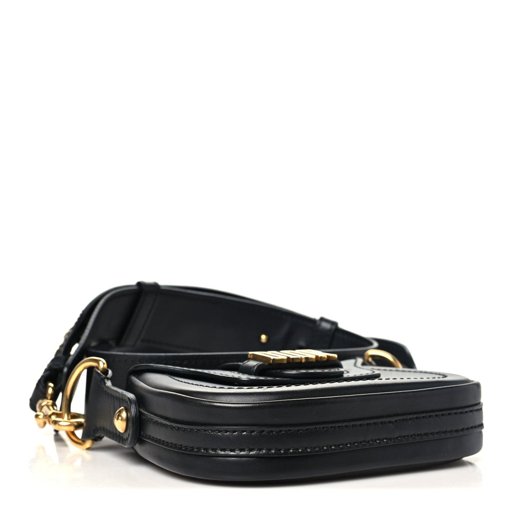 Calfskin Mini D Fence Saddle Bag Black wholesalehk.shop