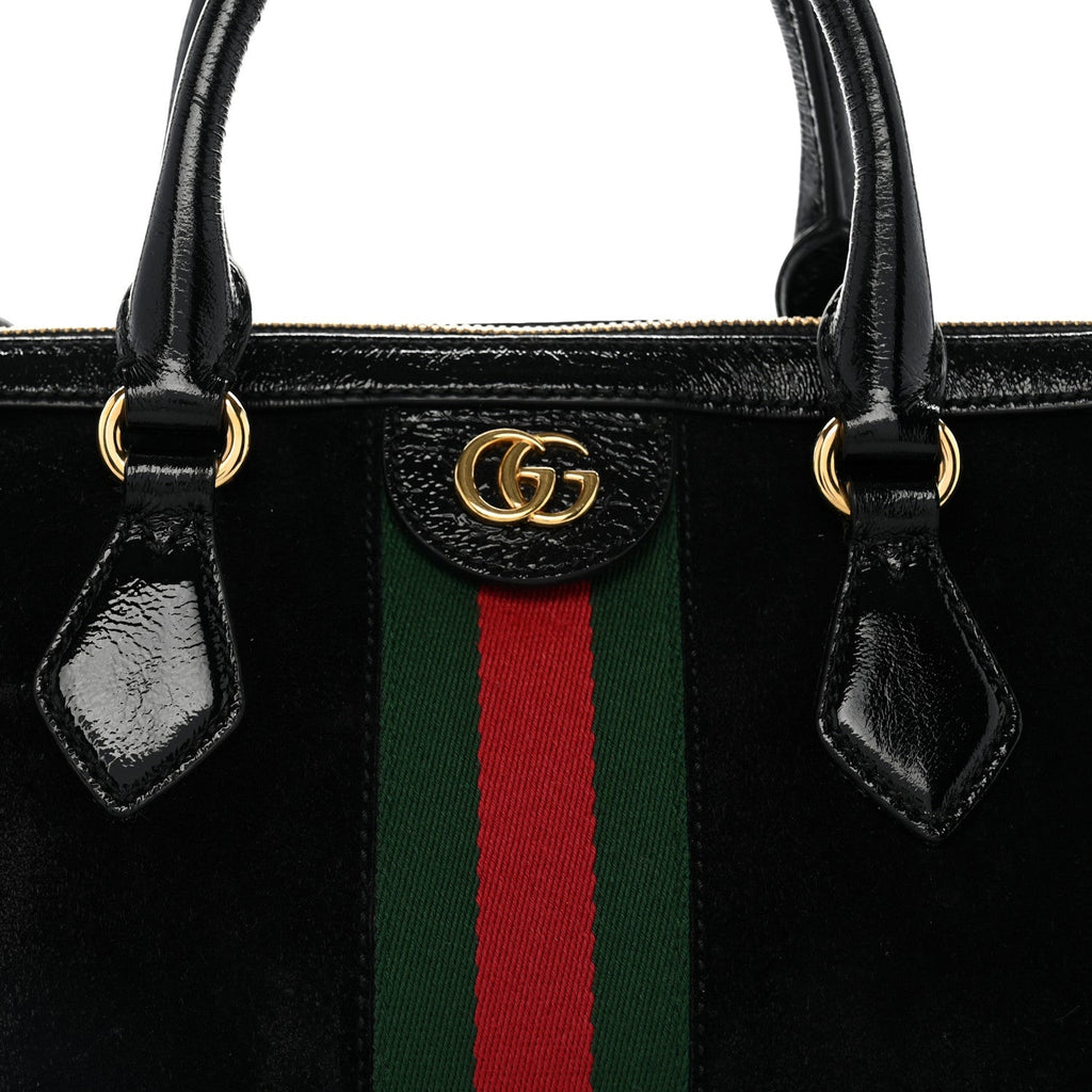 Suede Patent GG Web Medium Ophidia Boston Black wholesalehk.shop
