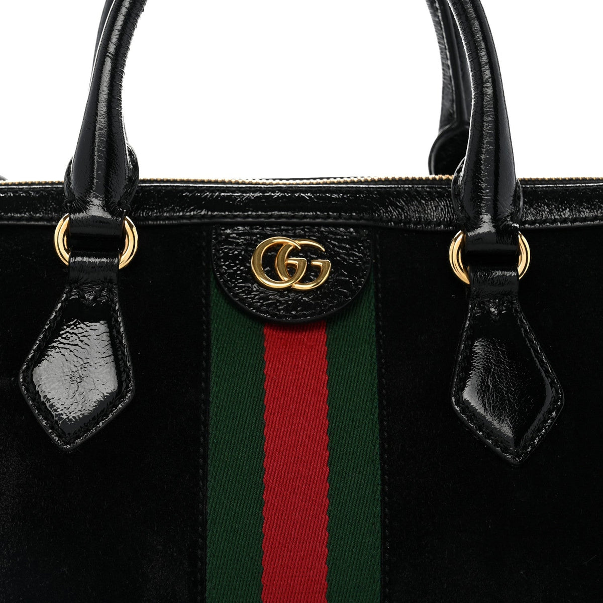Suede Patent GG Web Medium Ophidia Boston Black wholesalehk.shop