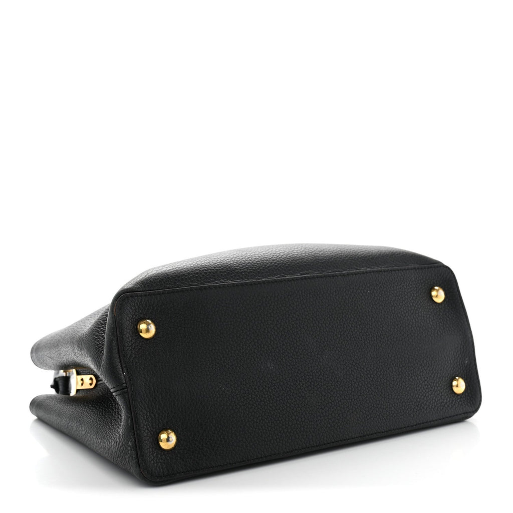Taurillon Capucines MM Black Fuchsia £¨ Direct shipment via from wholesalehk.shop