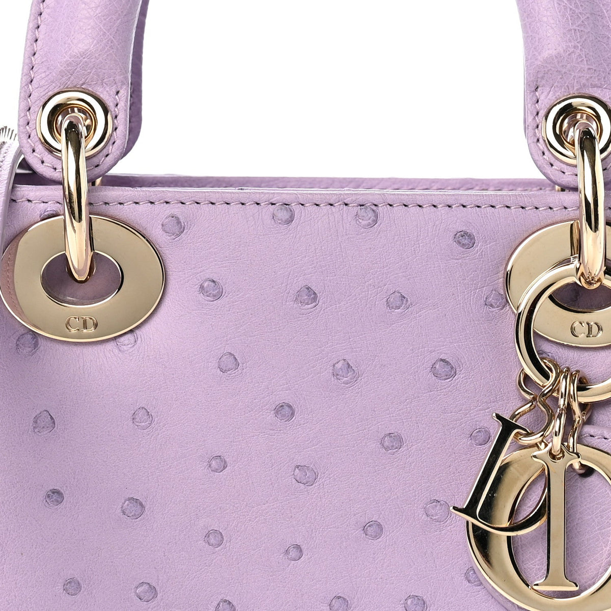 Ostrich Mini Lady Dior Purple wholesalehk.shop