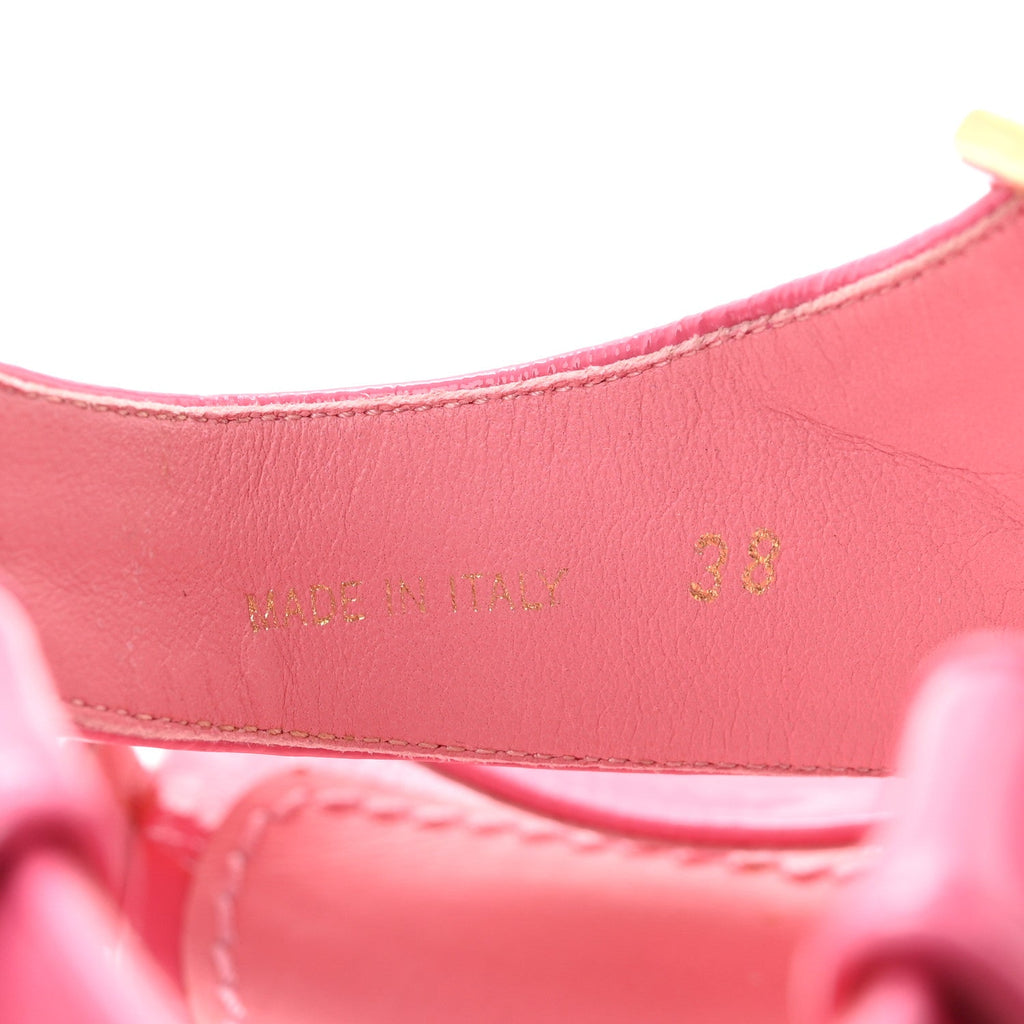 Patent Monogram Wedge Sandals 38 Pink £¨ Direct shipment via from wholesalehk.shop