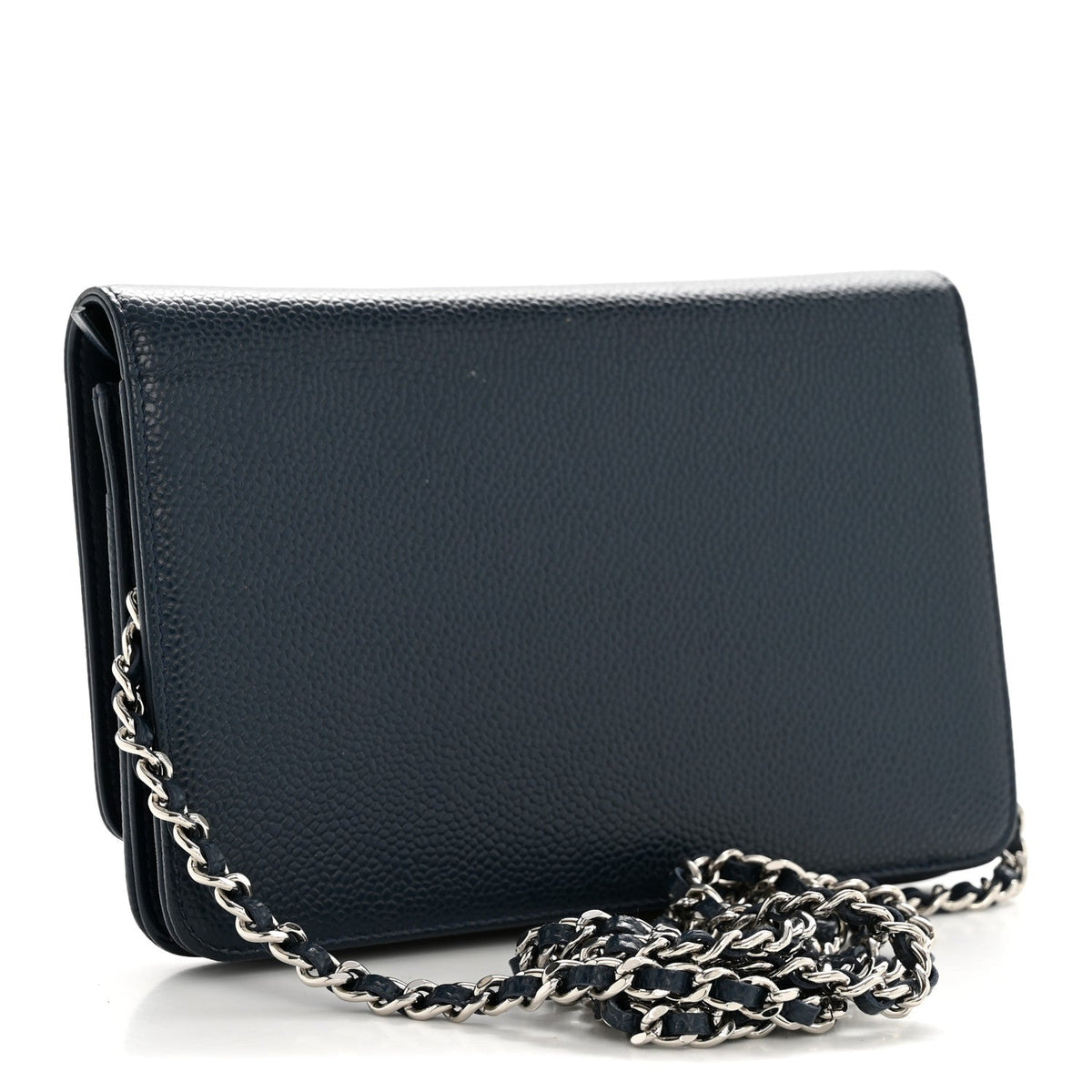 Caviar Timeless CC Wallet on Chain WOC Navy Blue wholesalehk.shop