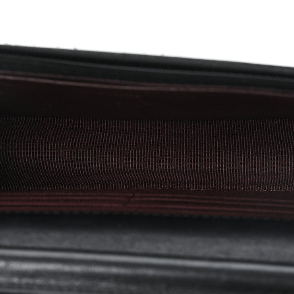 Lambskin Quilted Wallet On Chain WOC Black wholesalehk.shop
