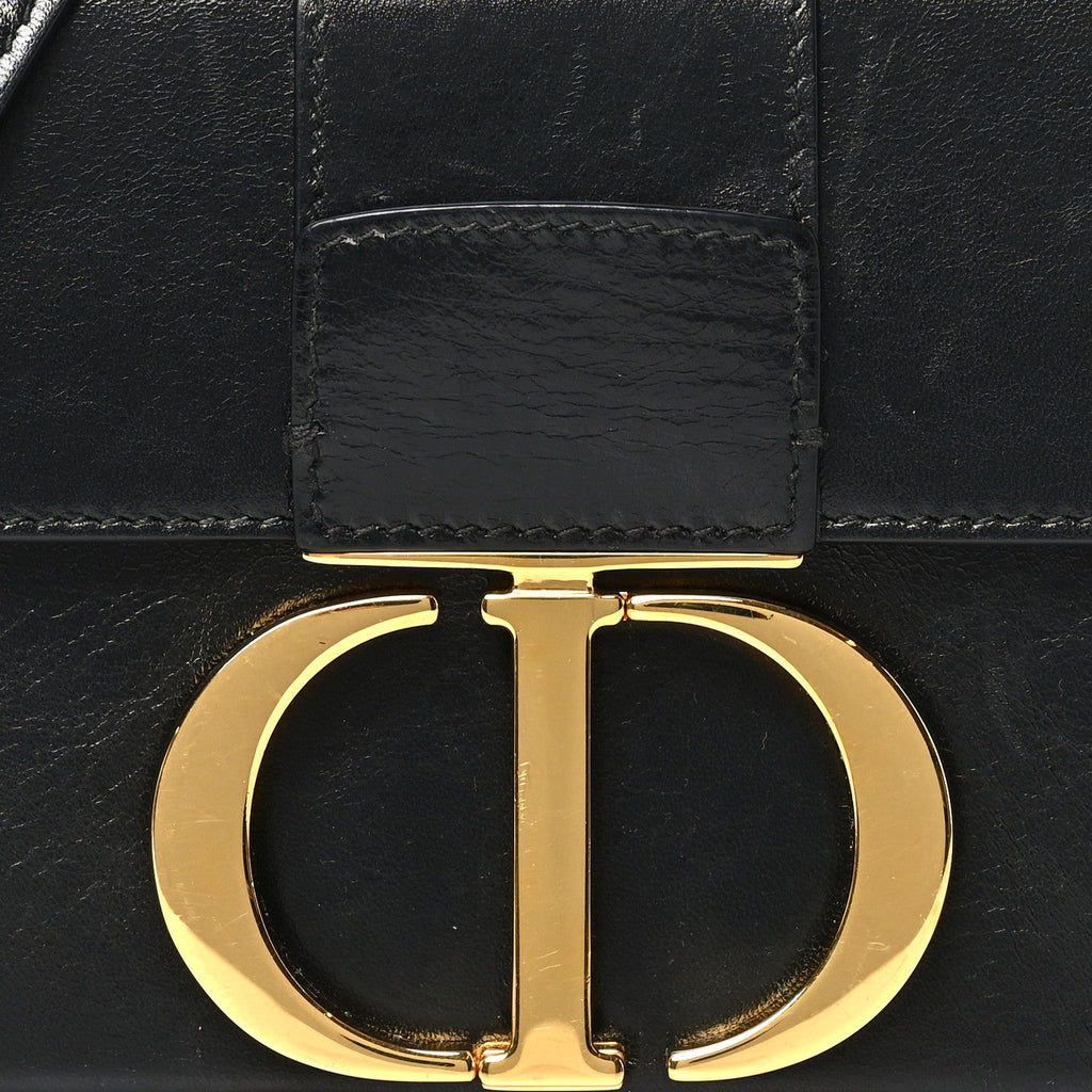 Crackled Lambskin 30 Montaigne Box Bag Black wholesalehk.shop