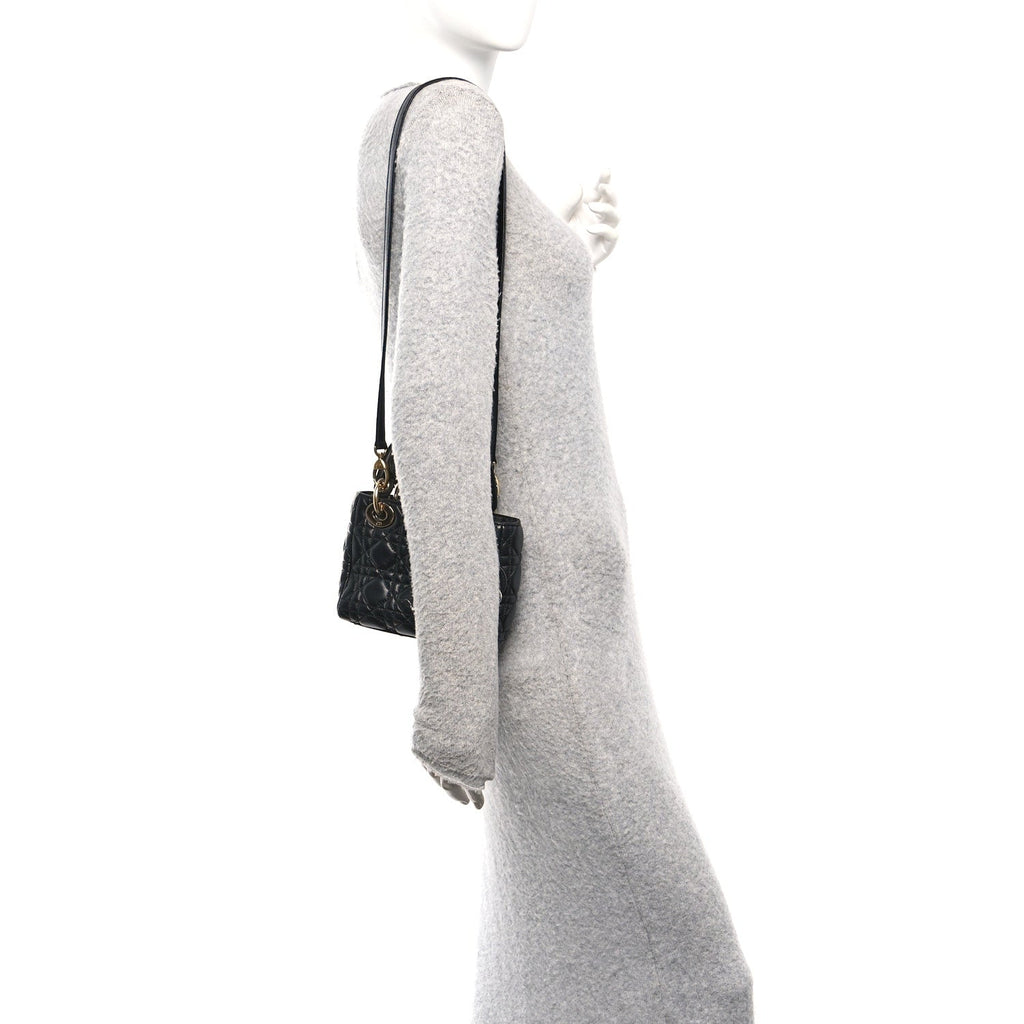 Lambskin Cannage Mini Lady Dior Black wholesalehk.shop