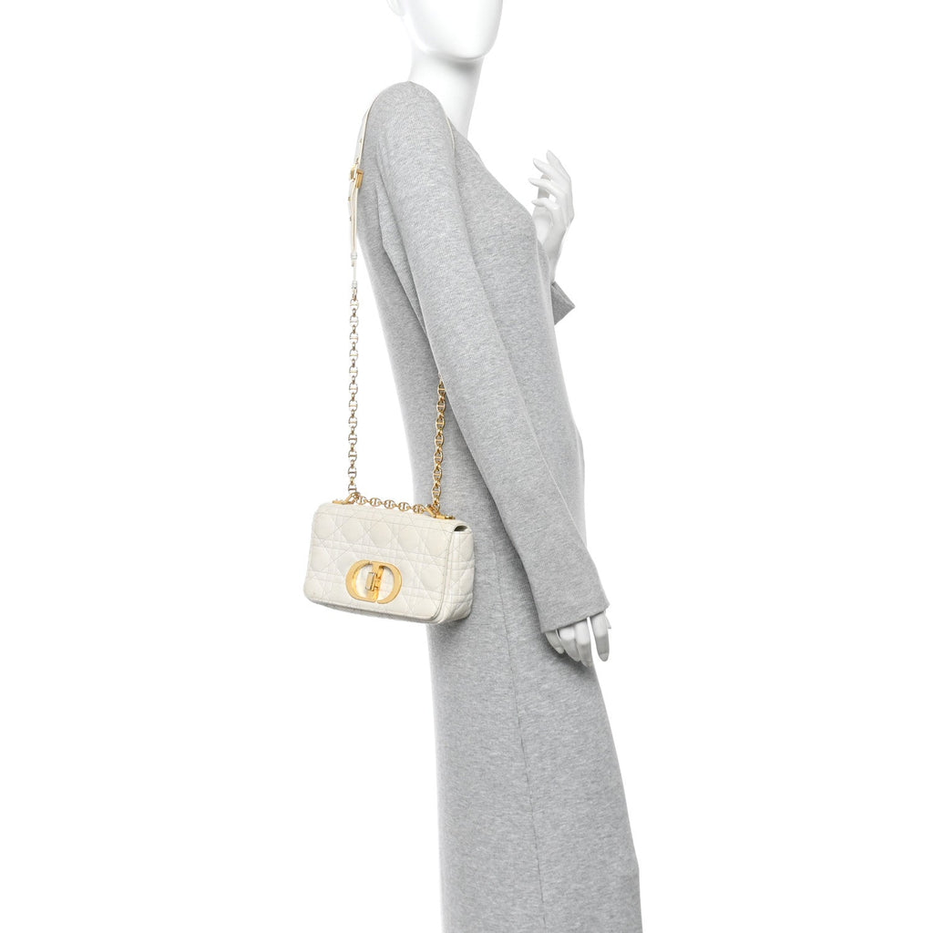 Calfskin Cannage Small Caro Bag Ivory wholesalehk.shop